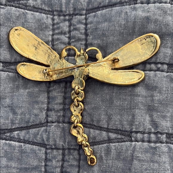 Gold and Silver Dragonfly Brooch - Picture 3 of 6